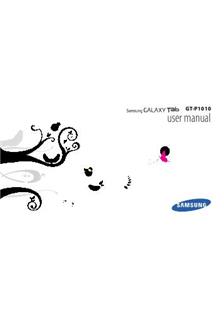 Samsung Galaxy Tab (Wifi) manual. Tablet Instructions.